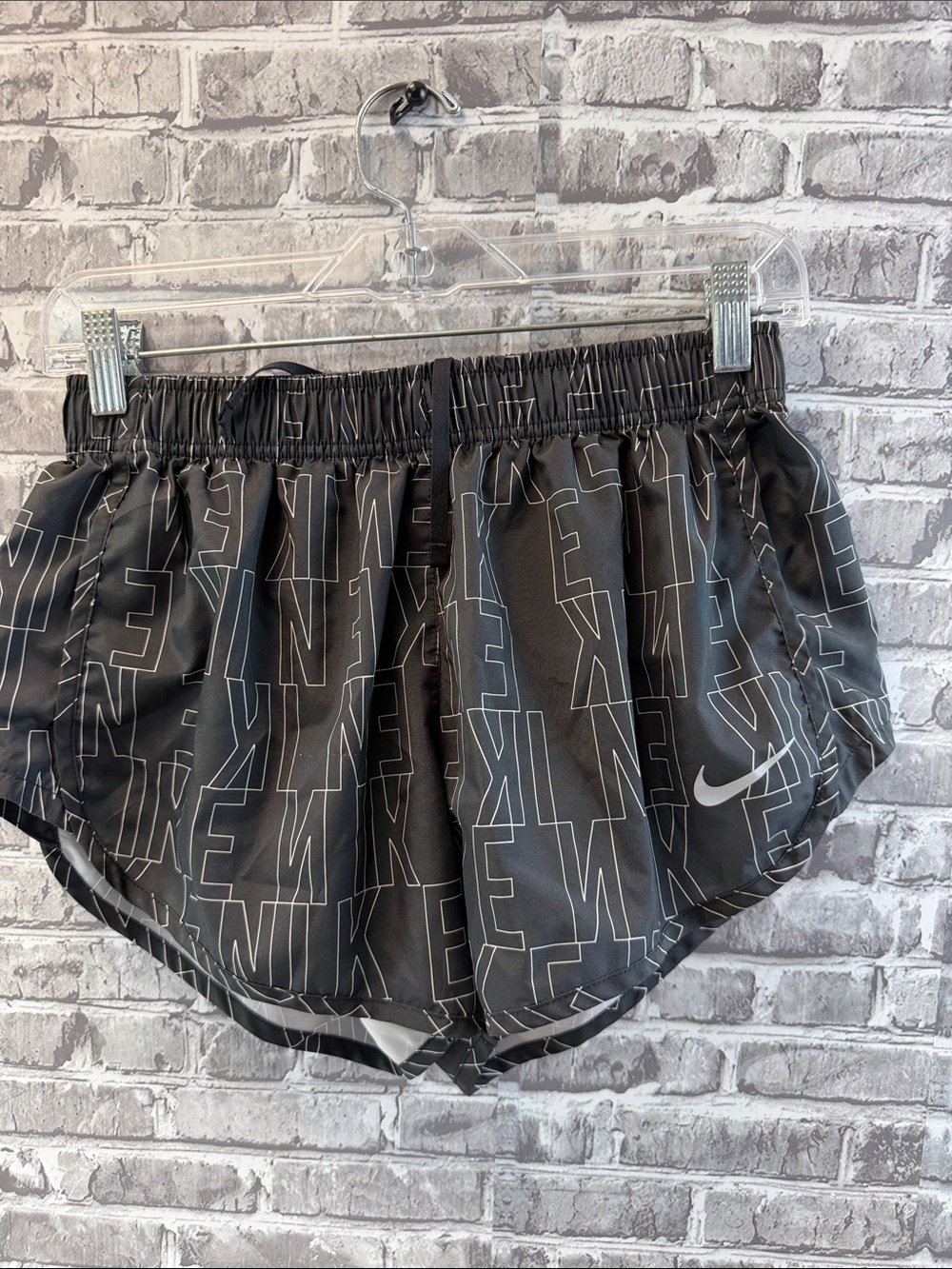 Nike Black/White Logo-Print‎ Running Shorts
